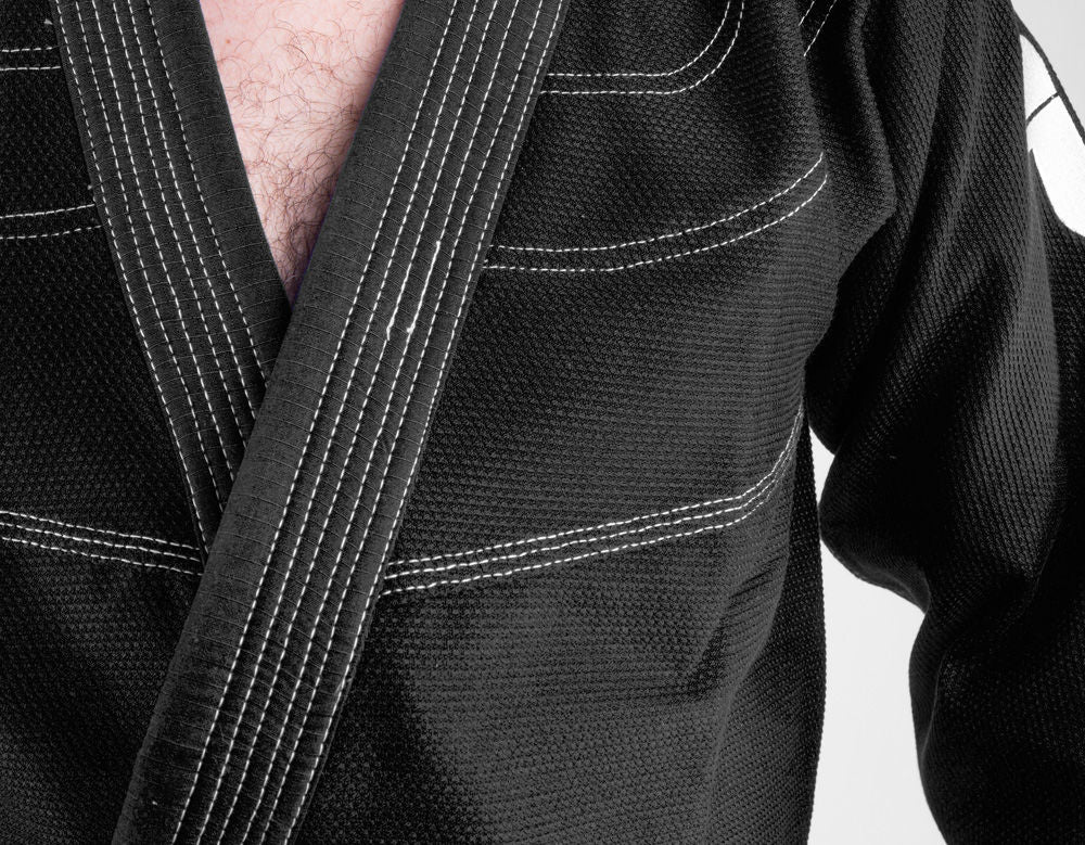 Fighter BJJ Gi Pearl Weave Uniform - black, BJJBL-09 - Image 5
