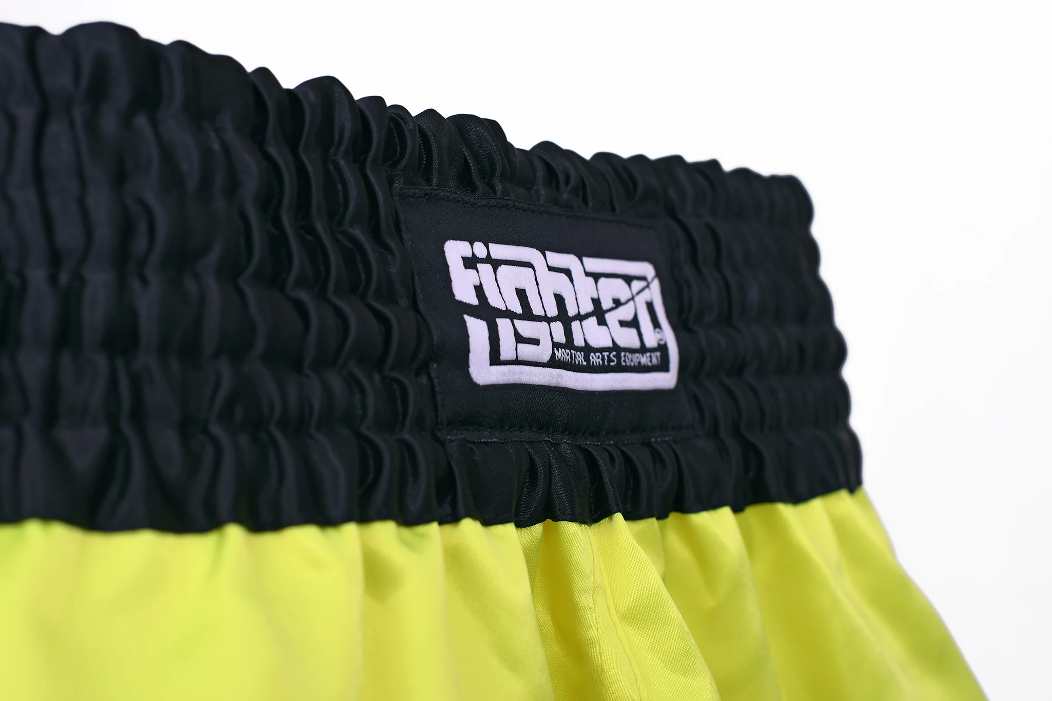 Fighter Thai Shorts Bangkok Plain - neon yellow/black, FP08 - Image 3