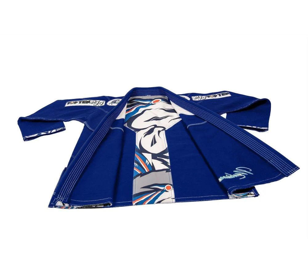 Top Ten Brazilian Jiu Jitsu Uniform Mohicans - Blue - Image 7